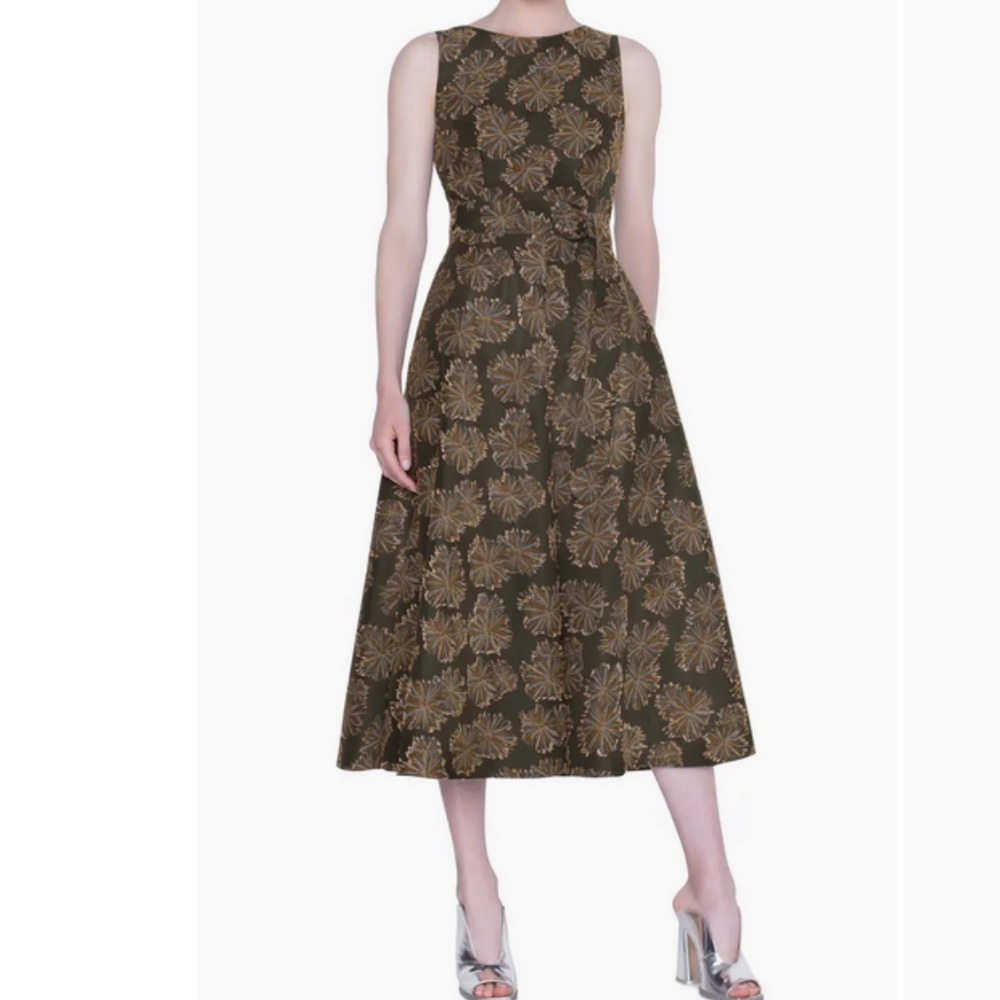 Desert Flower Jacquard Midi Dress Akris punto - Picture 16 of 16